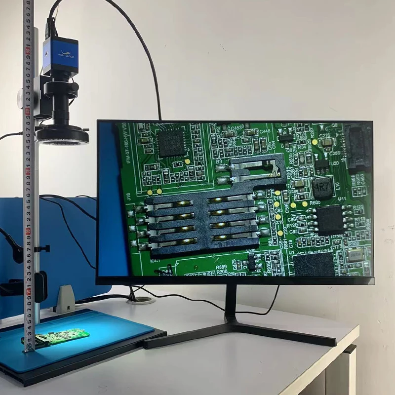 Промышленный видеомикроскоп 13MP 1080P HDMI VGA камера 10X-130X Увеличение Объектив