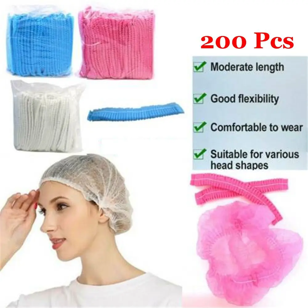 

200 шт. НОВЫЕ Безопасные Одноразовые эластичные стерильные колпачки для волос пылезащитные сетки для волос Нетканые шляпы