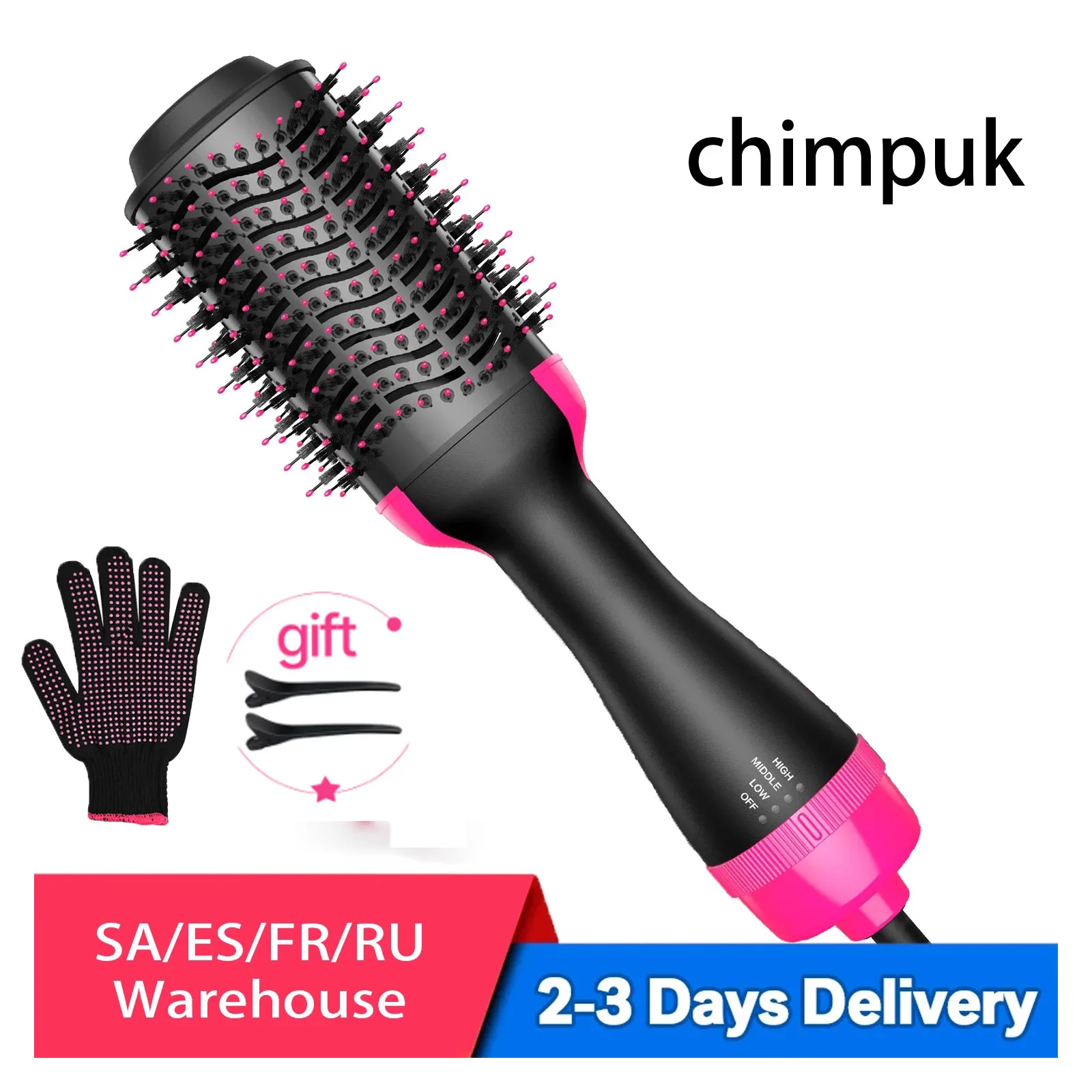1000W Professional Hair Dryer Hot Air Brush Styler Electric Blow Dryer Hair Straightener Multi-Function Hair Styler Curler Comb