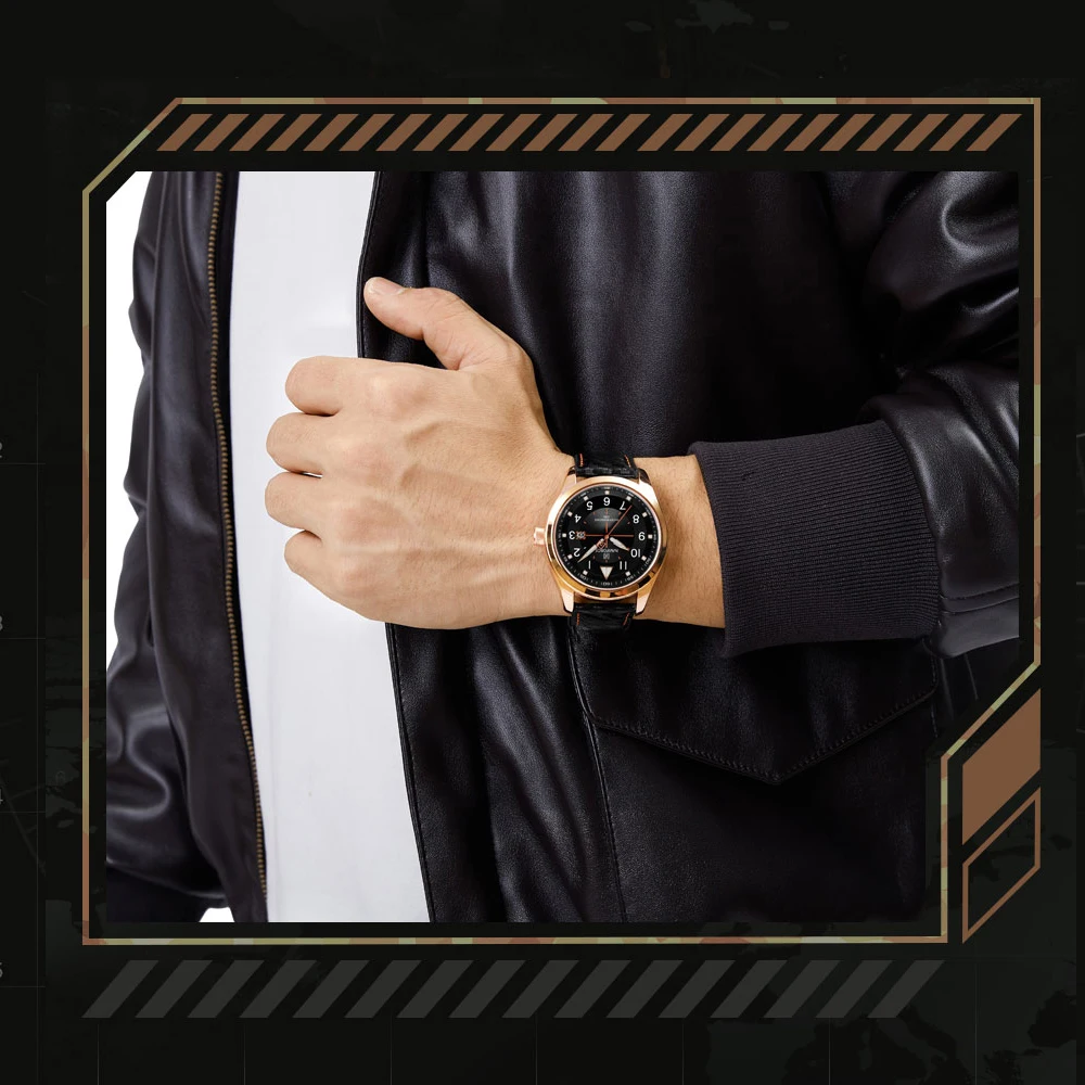 NAVIFORCE Новые Модные Военные мужские часы роскошные кожаные водонепроницаемые