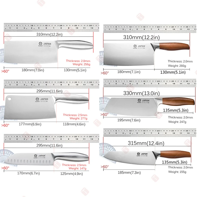 Японский нож шеф-повара из высокоуглеродистой стали многофункциональный