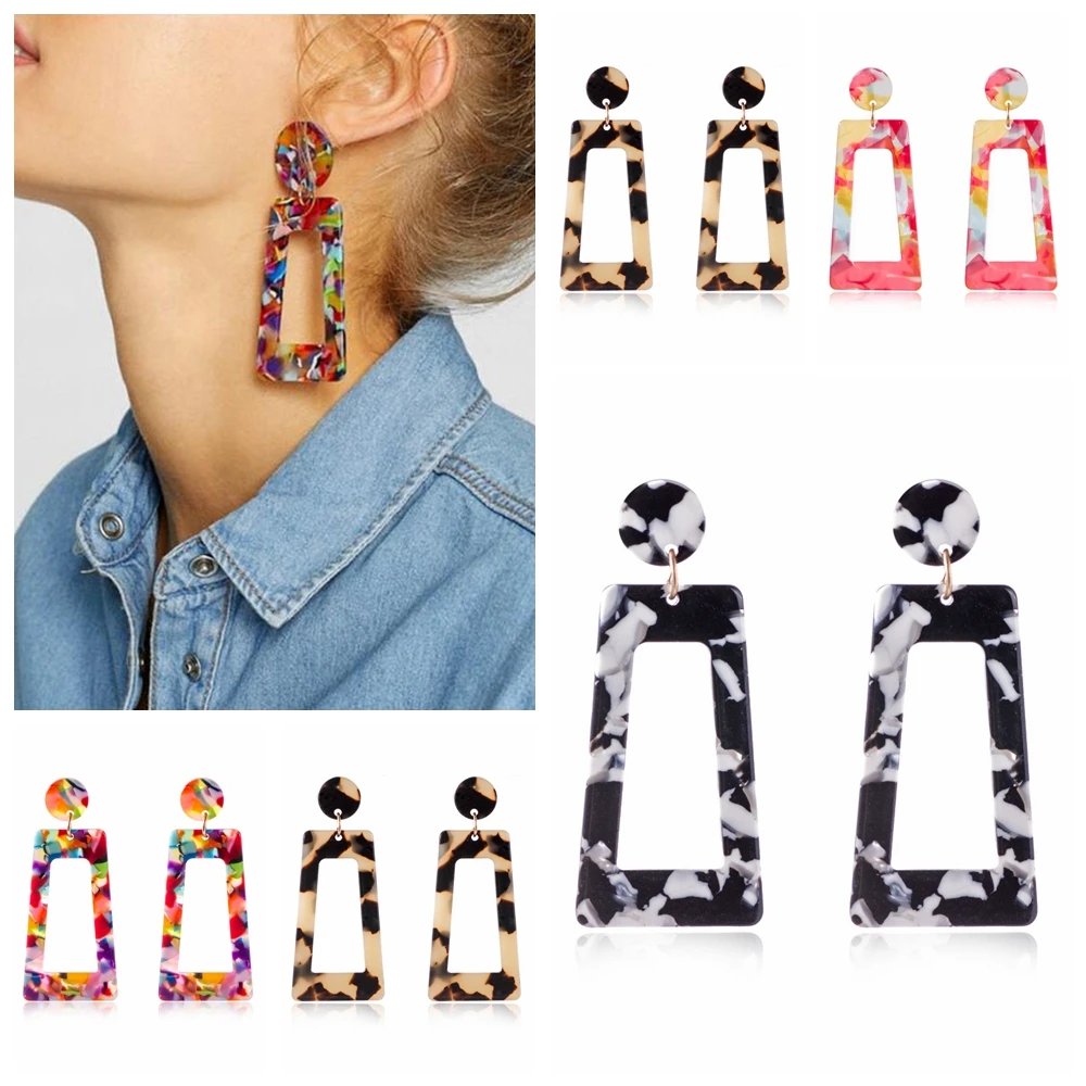 

1pcsSimple fashion irregular shape girls colorful earrings the best grifts for grilfriends for party cute grifts wholesale 2023