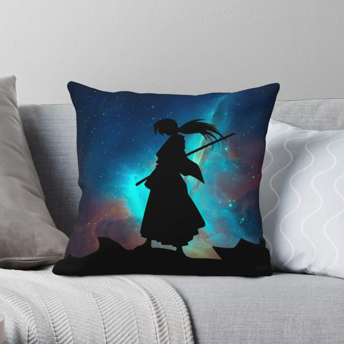 

Rurouni Kenshin Pillowcase Polyester Linen Velvet Pattern Zip Decorative Pillow Case Room Cushion Cover
