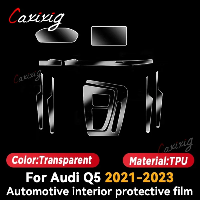 Для Audi Q5 2018-2023 2022 Sprotback Автомобильный мультимедийный экран Центральная зубчатая панель прозрачная ТПУ Защитная пленка для автомобильного интерьера