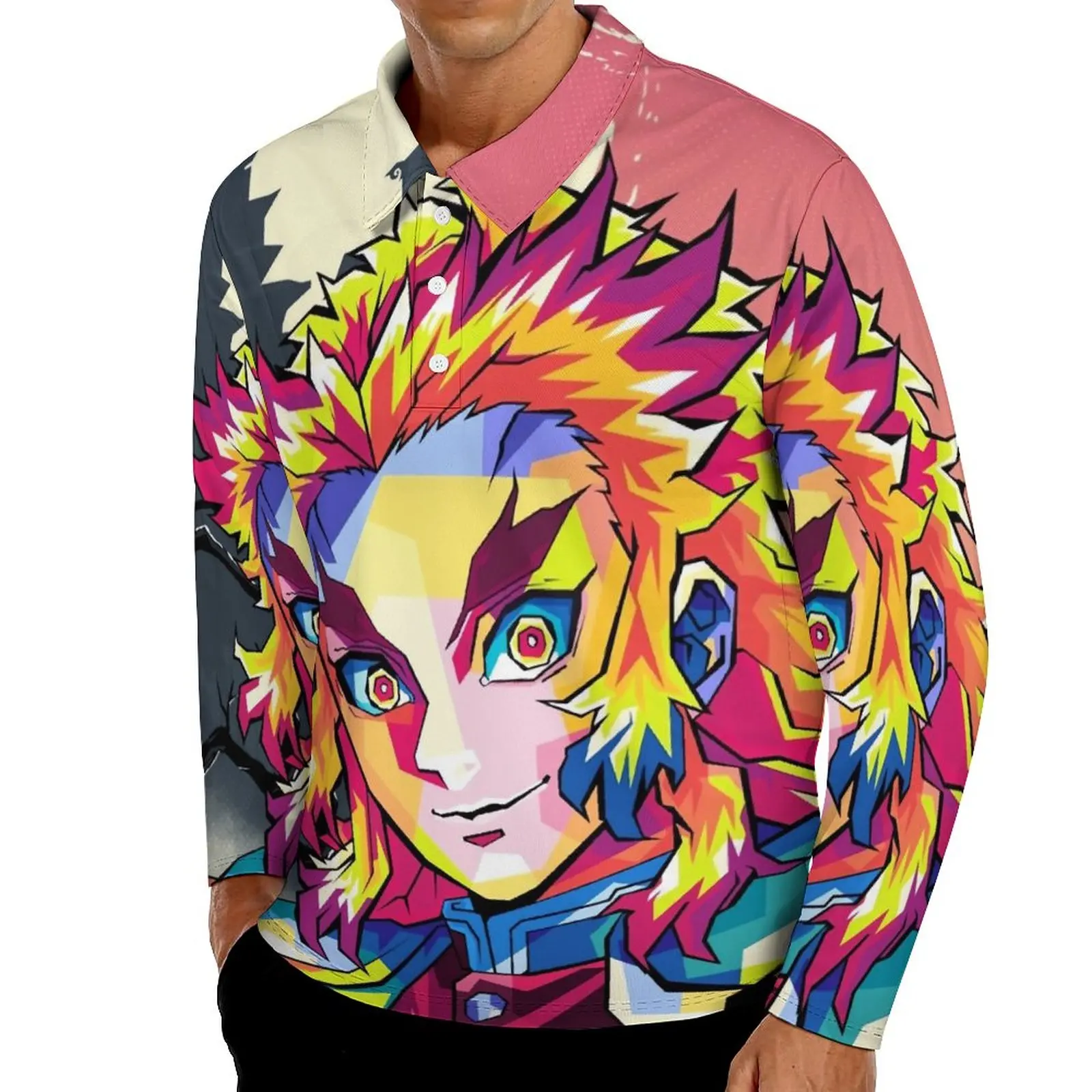 

Мужские повседневные футболки с длинным рукавом, рассекающие демонов