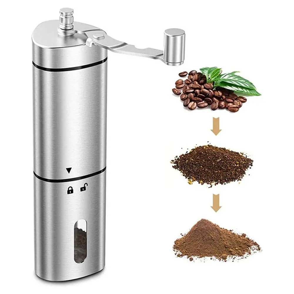 

Bean Grinder Spice Grinder Burr Grinders Adjustable Knob Setting Stainless Steel Coffee Bean Mill Manual Coffee Grinder