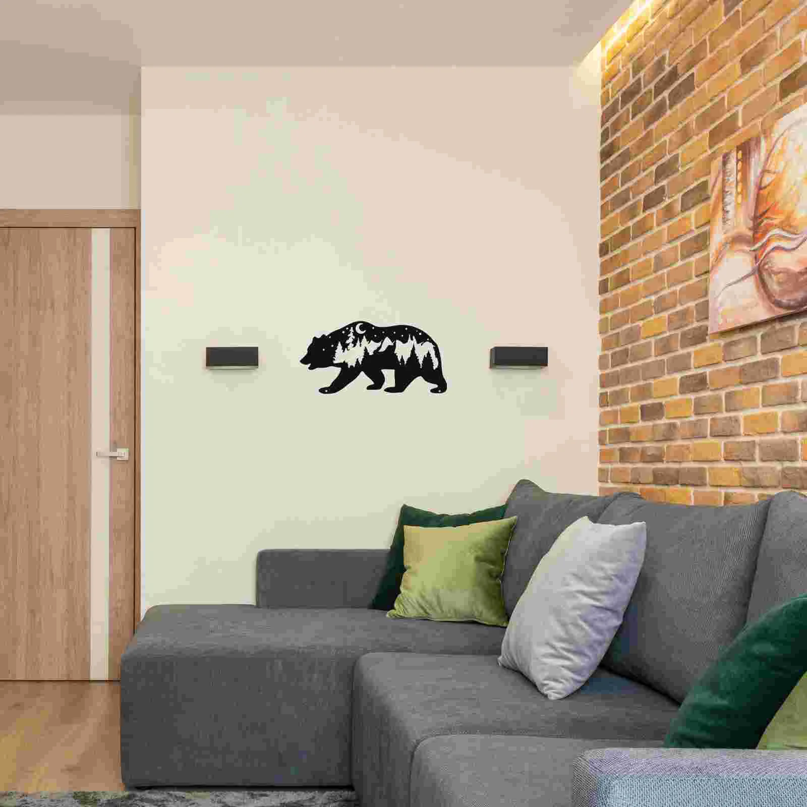 

Wallpendant Decor Iron Metal Blackhanging Shaped Hollow Animal Ornament Decoration Wrought Design Wedding Mountain Scene Forest