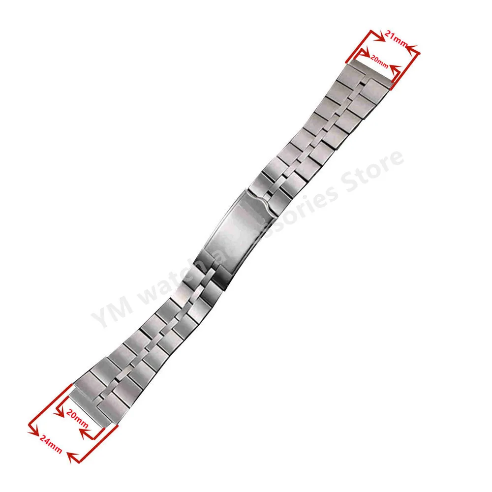 20mm 316L Stainless Steel Straight End Fishbone Watch Band Strap Bracelet For SKX 6138 0040 BVT 04770 Watch