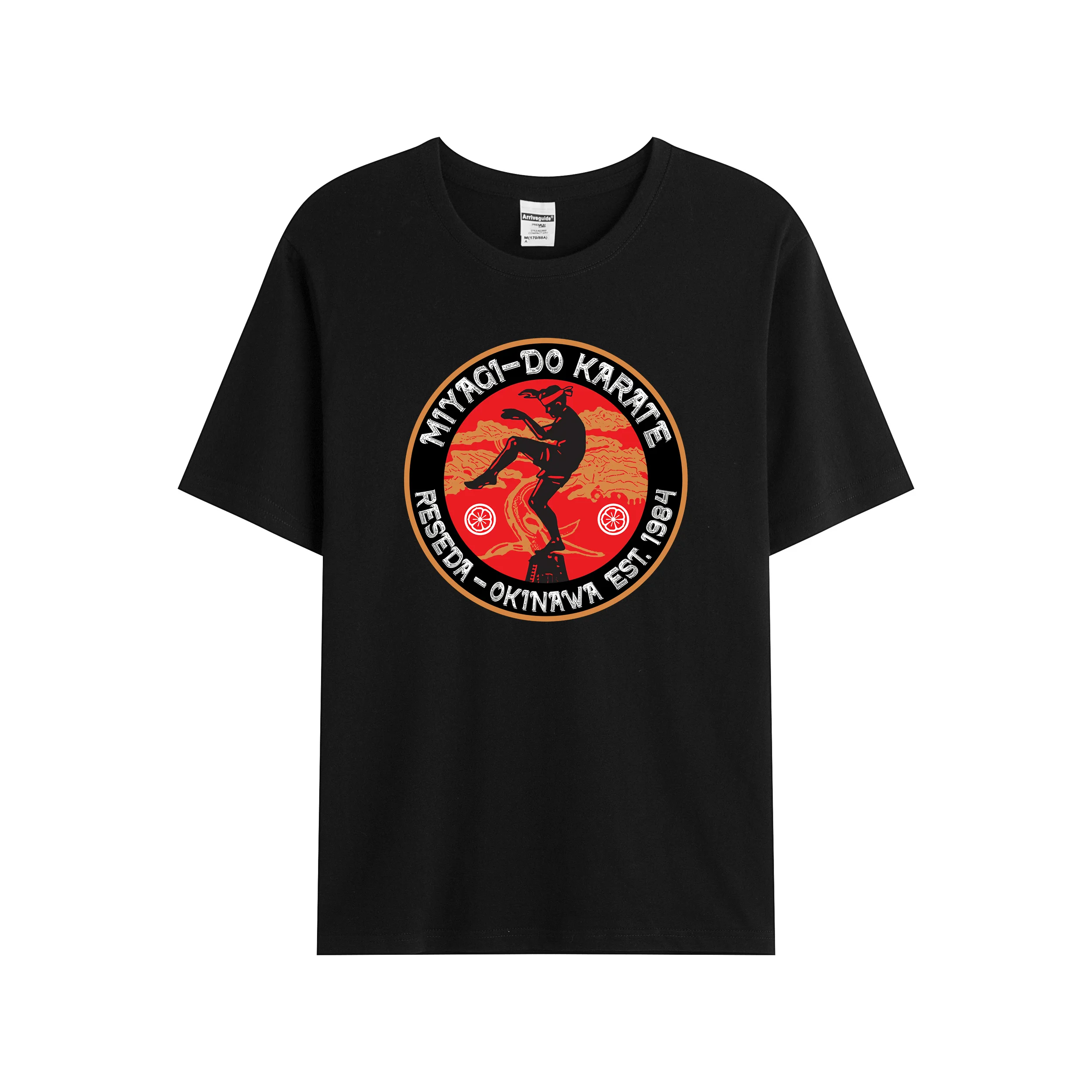 

2021 Men/Women's Summer Black Street Fashion Hip Hop Miyagi Do Karate Crane Kick T-shirt Cotton Tees Short Sleeve Tops