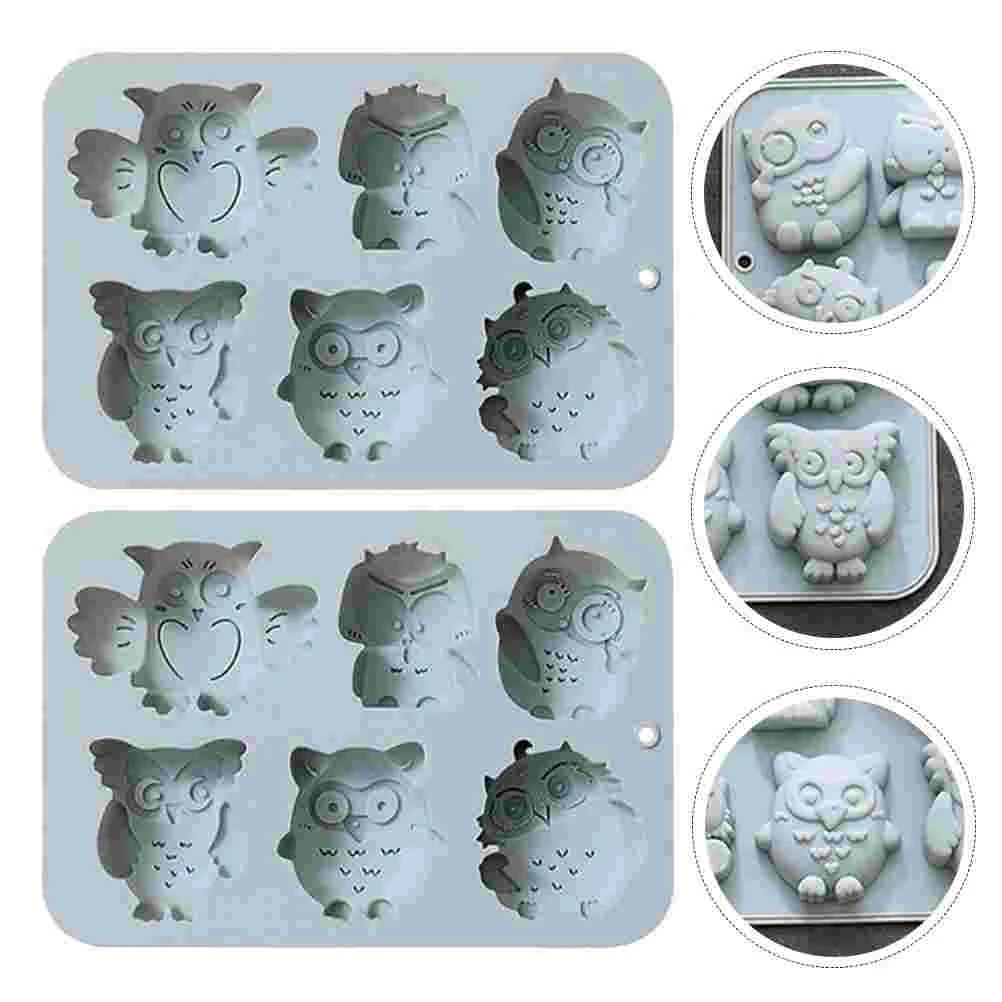 

2 Pcs Baking Cake Mold Candy Cane Chocolate Candy Making DIY Dessert Fudge Mini Chocolate Silica Gel Owl