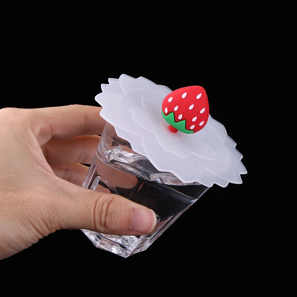 

Термостойкие силиконовые крышки для стаканов, прочные крышки для стаканов с милыми мультяшными животными, герметичная крышка на присоске, ...