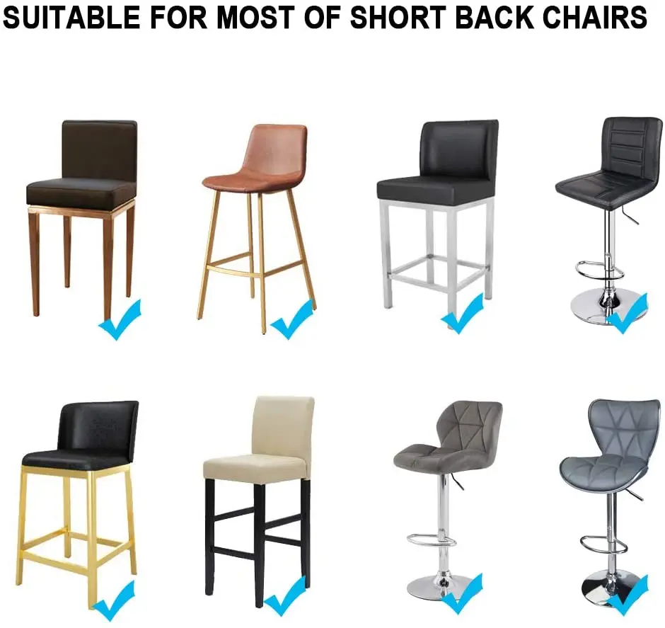 Velvet Solid Color Bar Stool Chair Cover Low Back Spandex Seat Case Rotating Lift Dining Protector 2022 |