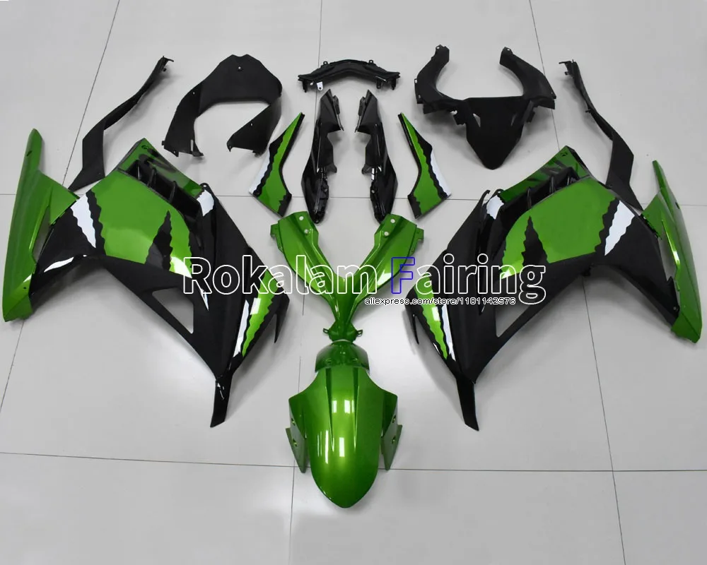 

Cowling для Kawasaki Ninja EX 300R EX 300 обтекатель EX300 2013 2014 2015 2016 черный зеленый корпус (литьё под давлением)
