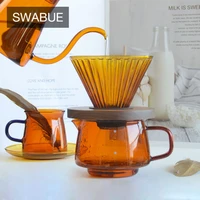 stained glass coffee sharing pot blown heat resistant borosilicate jug for coffee maker reusable cup with handle home use kettle