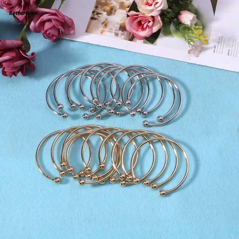 

B36D 10x Open Bangles Cuff Bangle Bracelet Half Open Cuff for Women DIY Jewelry