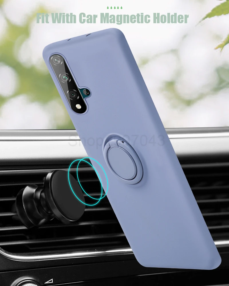 Чехол для Honor 50 из жидкого силикона чехол с кольцом-держателем Huawei P30 P40 P50 Pro Mate 40 30