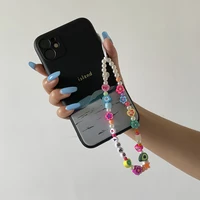 fruit color contrast bag hanging rope accessories pastoral acrylic letter beaded mobile phone chain