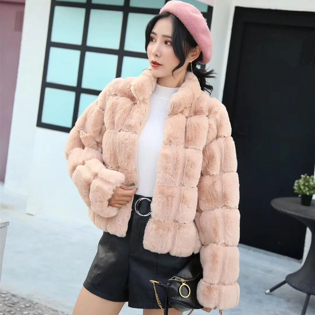 Luxury Faux Fur Coat Women Winter Thick Warm Solid Color Zipper Fur Coat Women Casual Thick Black Overcoat 2021 Womens Jacket