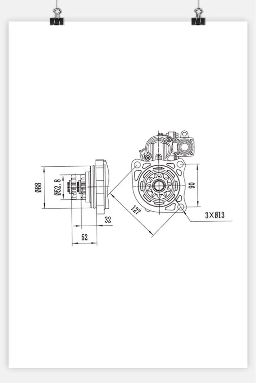 Фото Подходит для стартера Yuchai 6M, стартера M3400-3708100B, стартера Petlai M105R3015SE. №5