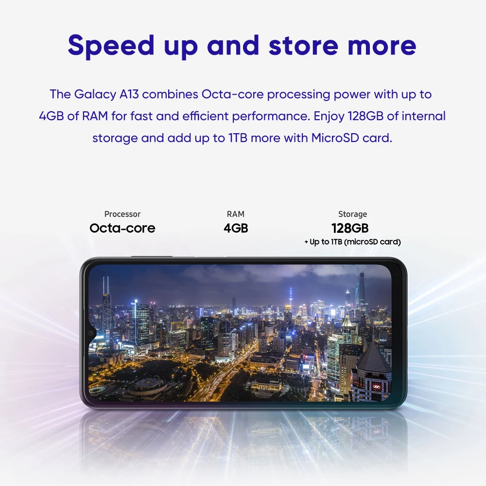 Samsung Galaxy A13 A135F-DS Android 12 Smartphone Exynos 850 Octa-core 5000mAh Battery 15W Fast Charge Mobile Phone Cellphone