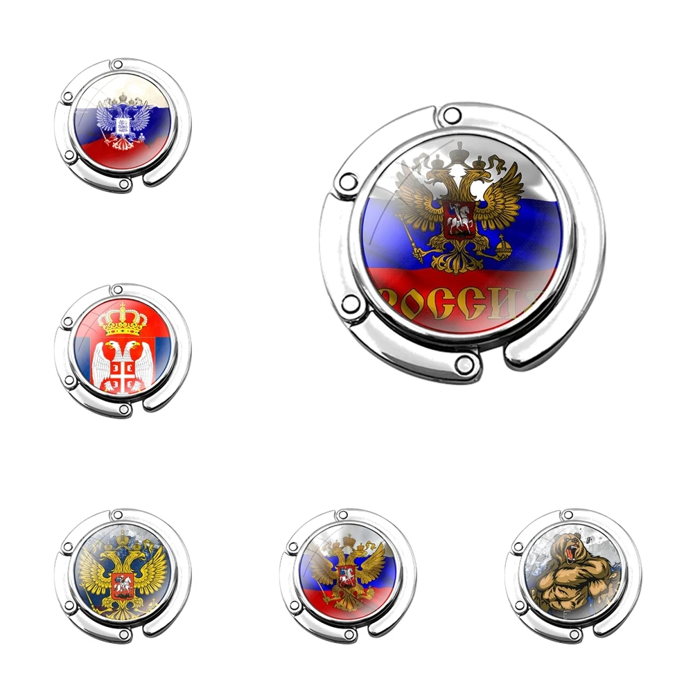 Складной крючок для кошелька с российским флагом Женская настольная сумка