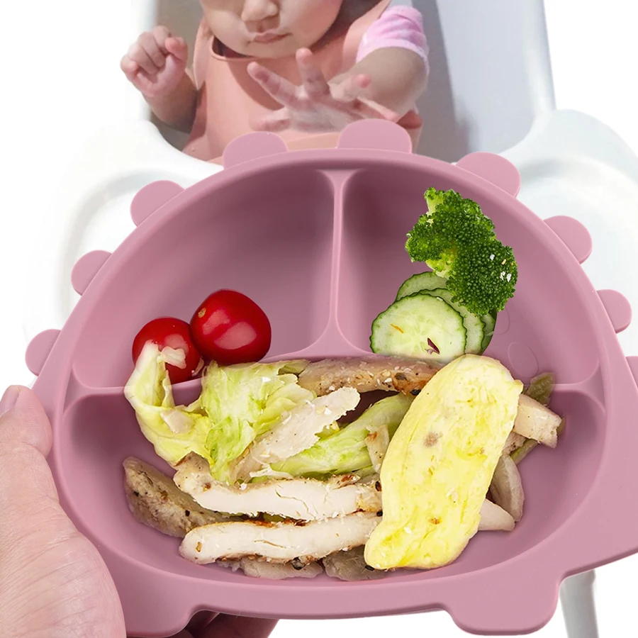 1 шт. детская силиконовая тарелка-динозавр без бисфенола