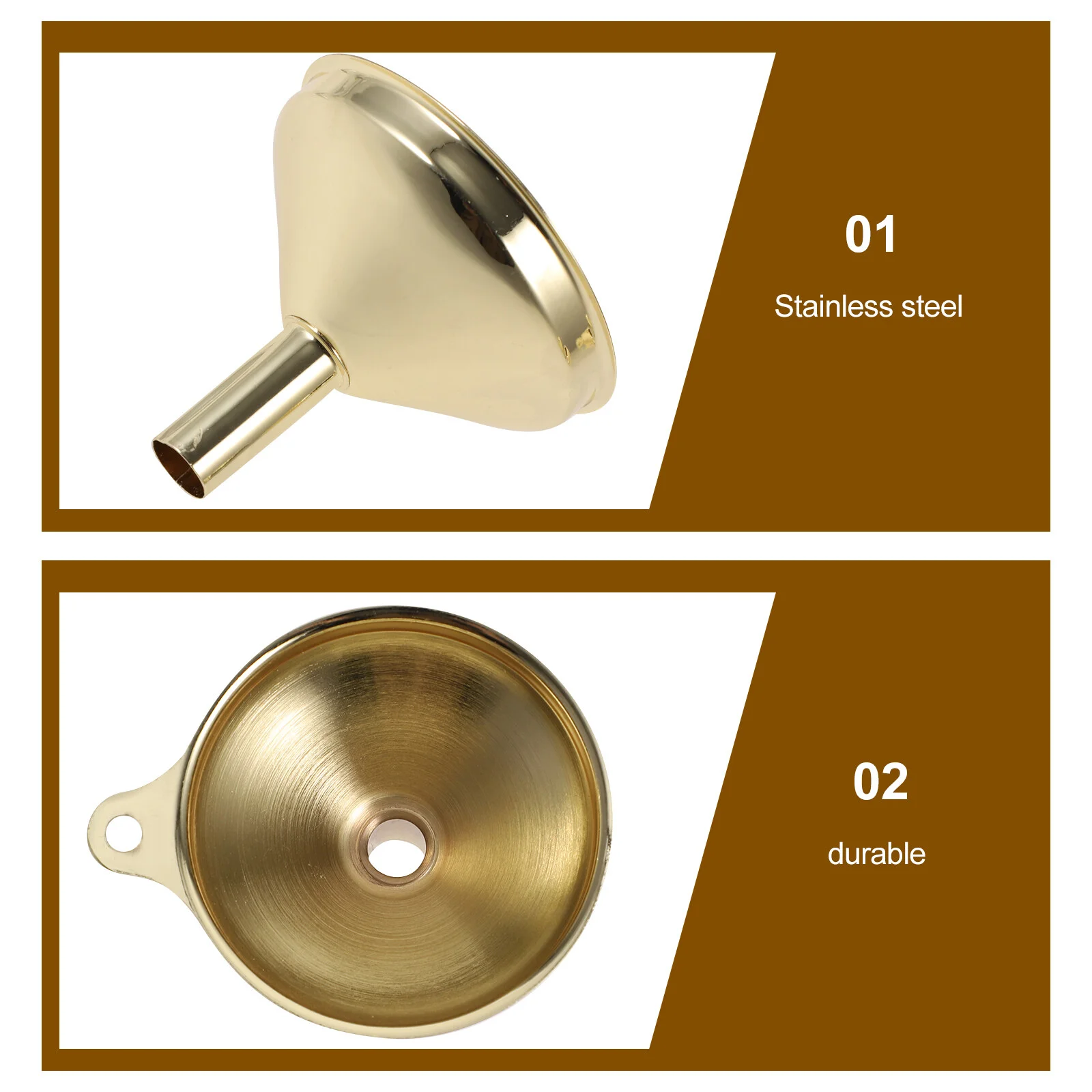 

Car Oil Stainless Steel Mini Funnel Nested Funnels Handle Home Kitchen Gadget