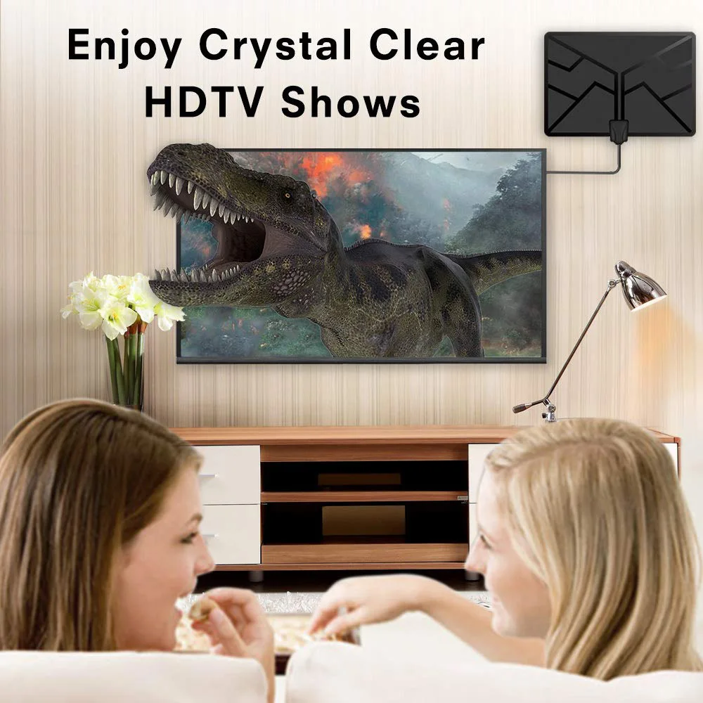 

4K Digital Antenna HDTV Aerial Indoor Amplified Antenna 1500 Miles HD 1080P TV Local Channels Broadcast Signal Receiver