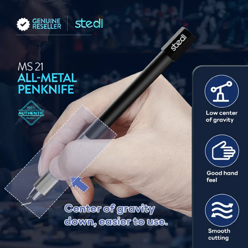 Фото Stedi MS21 Металлический нож-нож с лезвиями, режущие инструменты для глиняной маски и ленты для Gundam Gunpla, модели здания, хобби, ремесленные инструменты, нож «сделай сам» №3