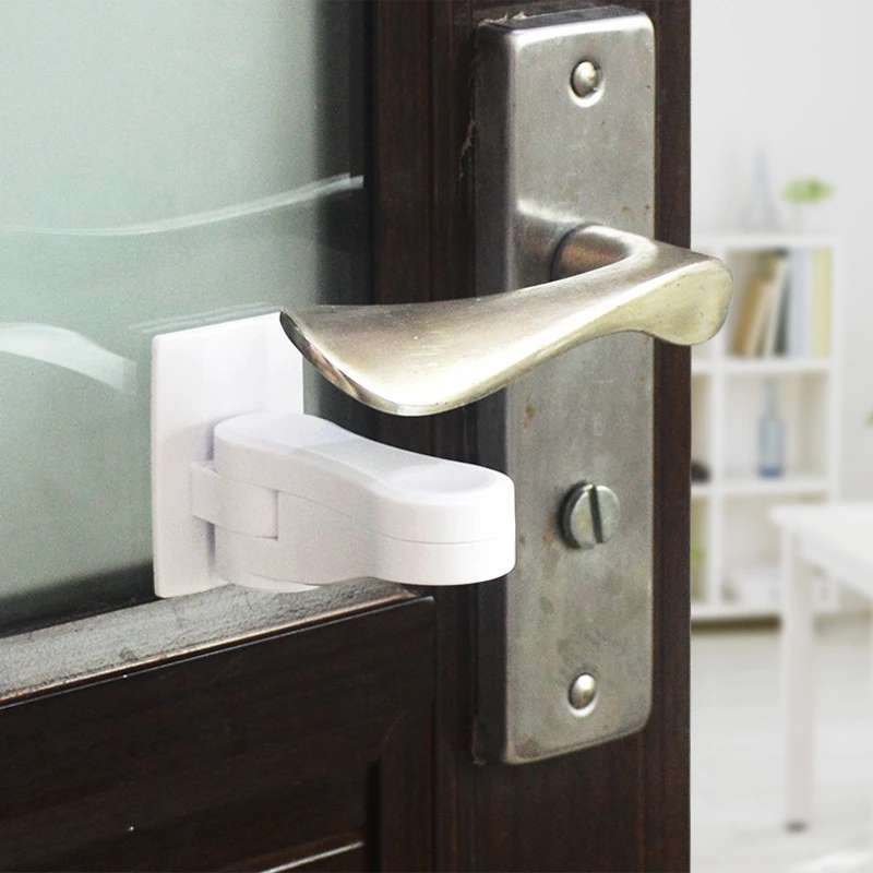 

Universal Door Lever Lock Child Baby Safety Lock Rotation Proof Professional Door Adhesive Security Latch Multi-functional