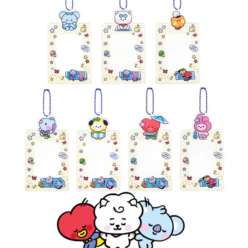 Bt21 Kawaii Anime держатель для карт KOYA CHIMMY Tata Cooky MANG брелок BTS RJ VAN SHOOKY мультяшный чехол