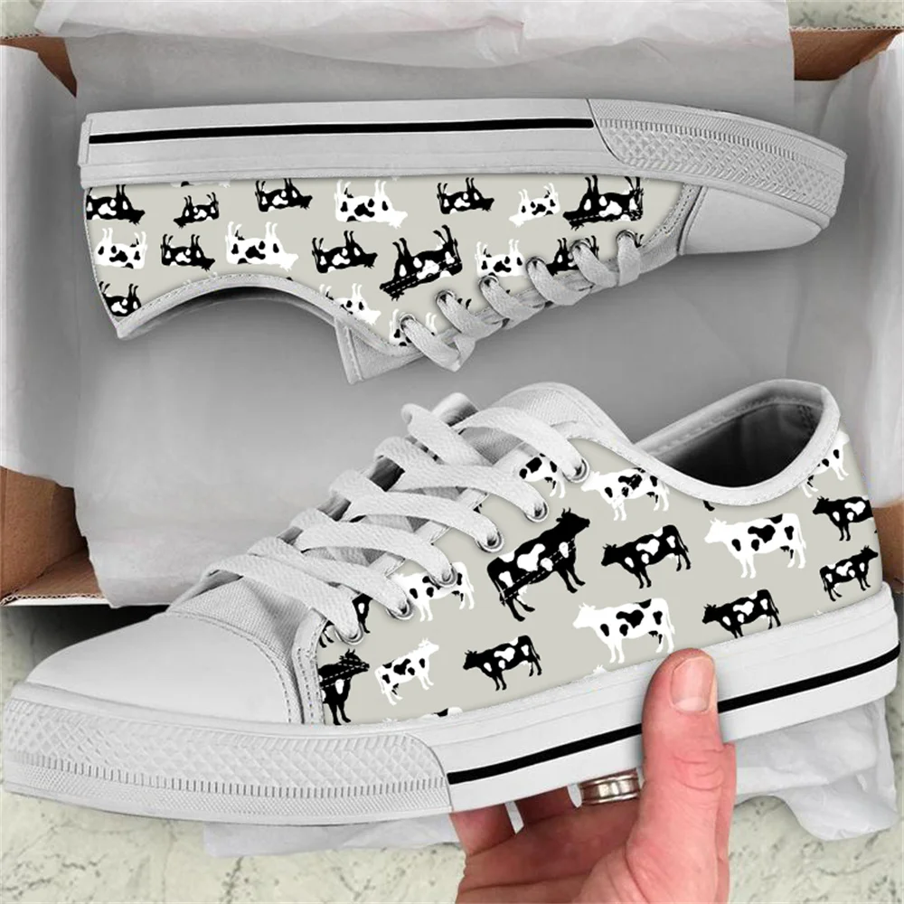 Cattle Print Students’ Shoes Animals Patten Shock Absorption Walking Flats Four Seasons Dirt Resistant Portable Shoes for Women
