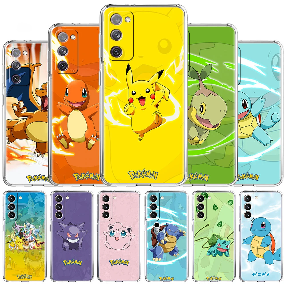 

Pokemon Pikachu Clear Case For Samsung Galaxy S22 Ultra S20 FE S21 Plus S10 S10e Note 20 10 Lite S9 S8 Soft TPU Phone Cover Capa