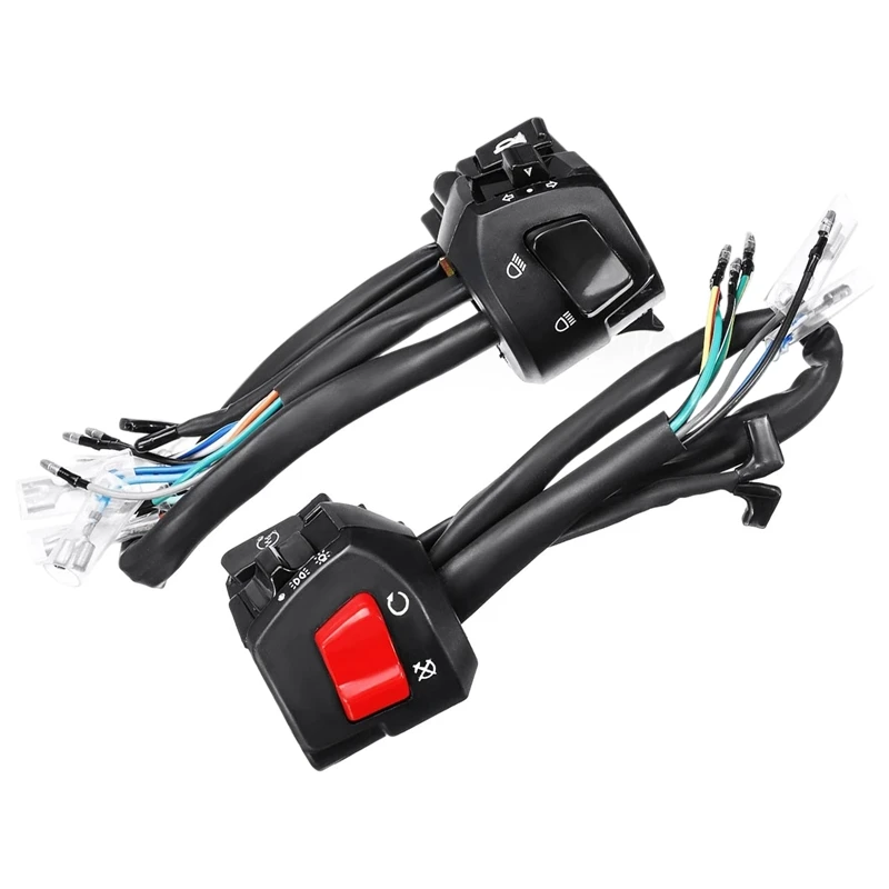 12V 22Mm 7/8 Inch Motorcycle Handlebar Controller Switch Fog Light Horn Electric Start Double Throttle