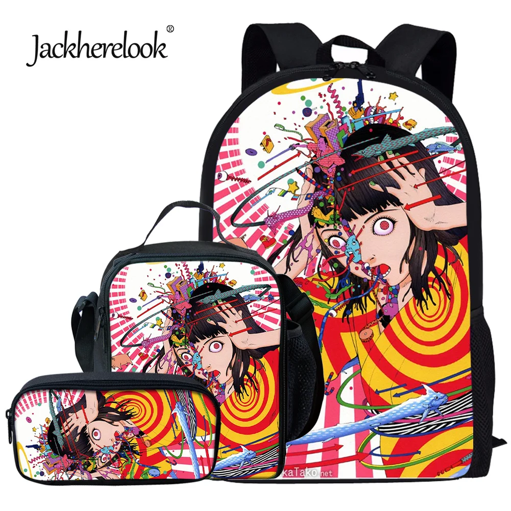 Большой Вместительный рюкзак Jackherelook с ужасным аниме страшным принтом, набор детской одежды для студентов, модный рюкзак для дам, Новинка