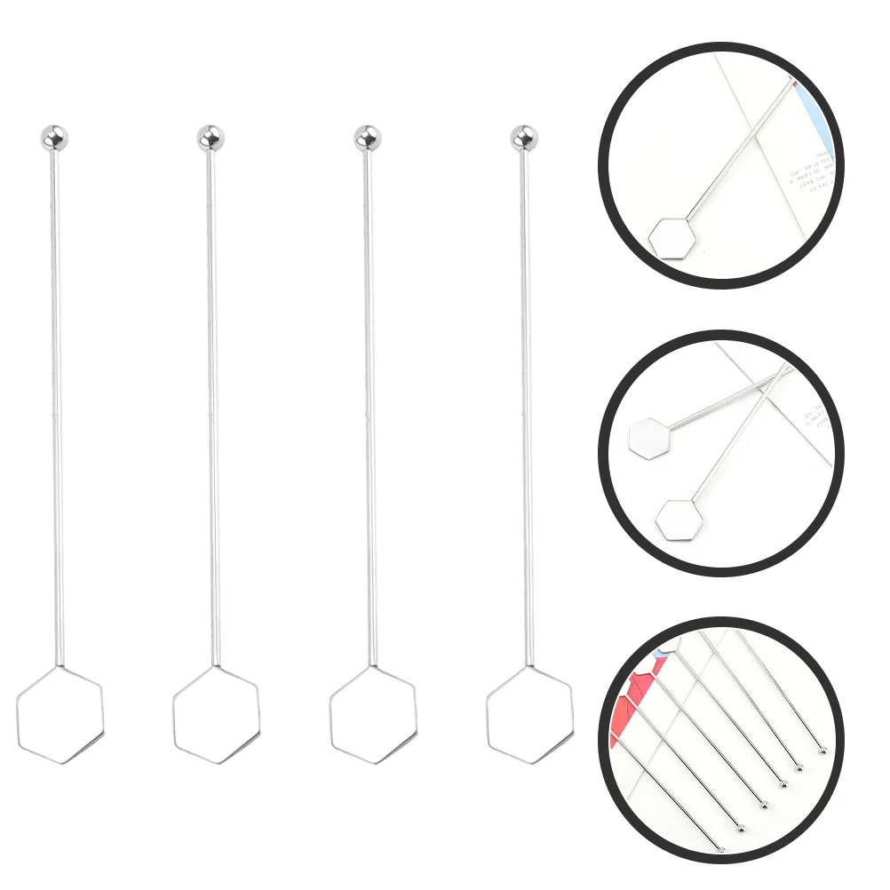 

4pcs Mixing Spoon Sticks Coffee Stirrers Reusable Stir Sticks Stir Sticks For Coffee Bar for Drinks Party Beverage Home