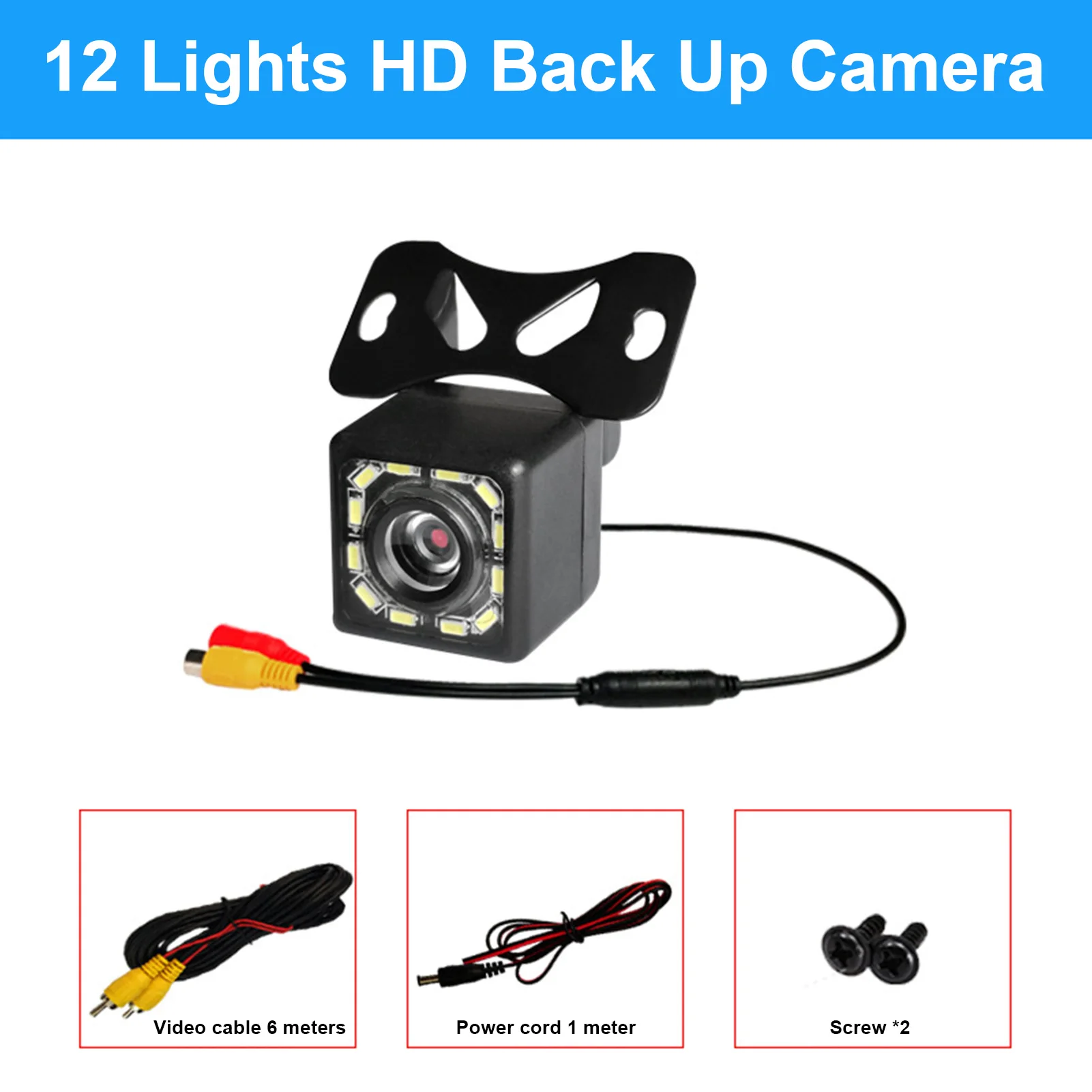 

HD Car Backup Camera LED Night Vision Reversing Camera 170 Degree Wide View Angle Waterproof Car Trucks Rear View Reverse Camera