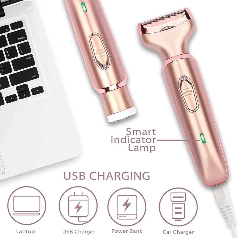 2 in 1 Professional Women Epilator Electric Razor Hair Removal Painless Face Shaver Bikini Pubic Hair Trimmer Home Use Machine enlarge