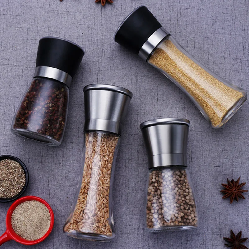 

Portable Pepper Grinder Stainless Steel Stainless Steel Manual Salt and Pepper Mill Grinder Spice Shakers Kitchen Gadgets