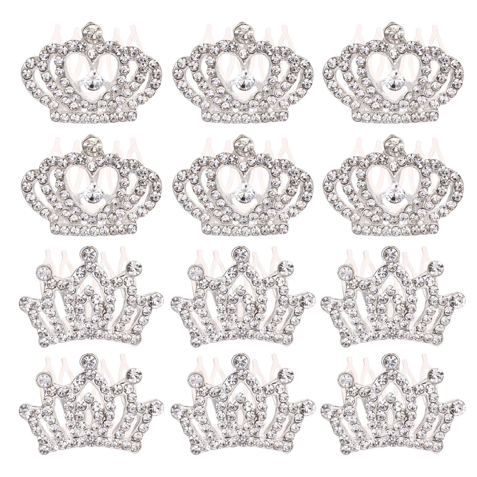 

Hair Crown Rhinestone Headwear Kids Photography Headdress Shaped Clip Tiara Comb