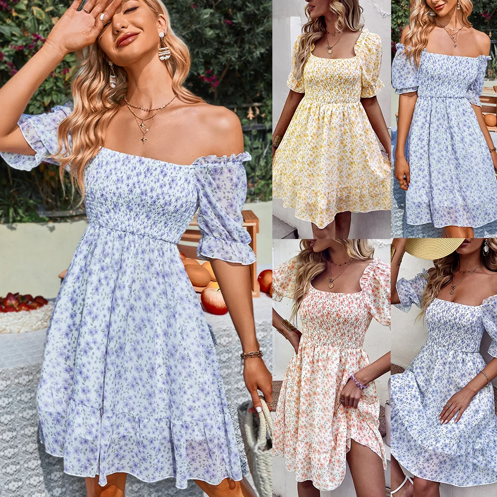 Summer Dresses Ladies 2022 One Shoulder Dresses Summer Floral Dresses Country Party Dresses Womens Birthday Dresses