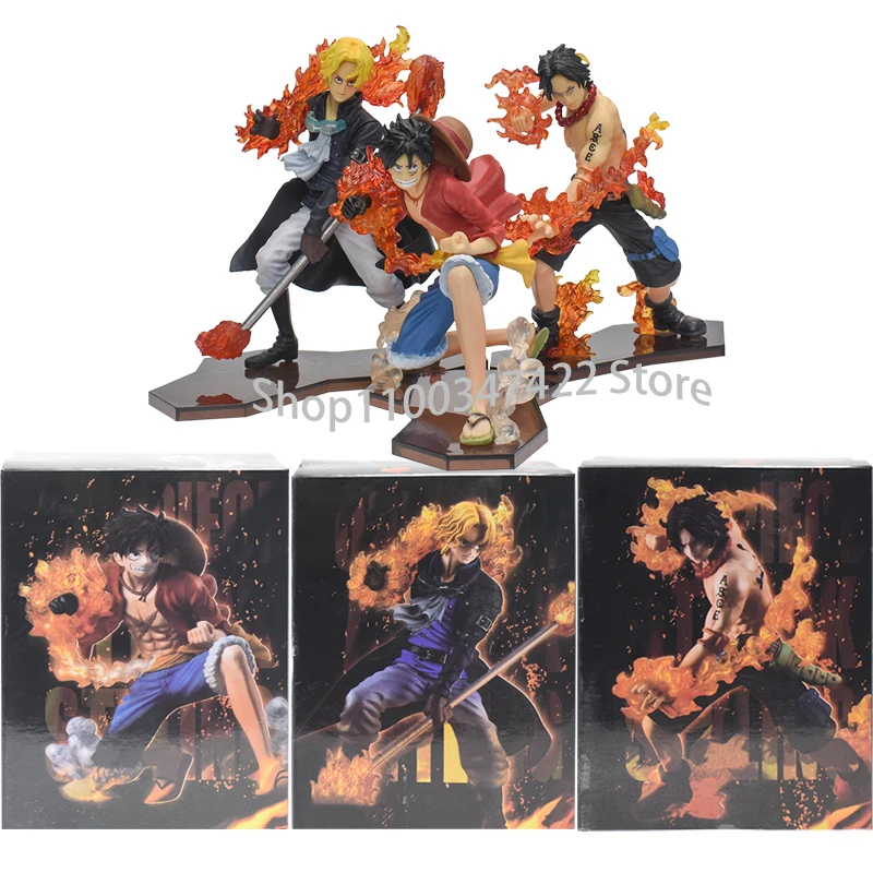 

3PCS/SET One Piece Anime Figure Monkey·D·Luffy Ace Sabo Three Brothers PVC Action Model Collectible Toys Gifts for Children