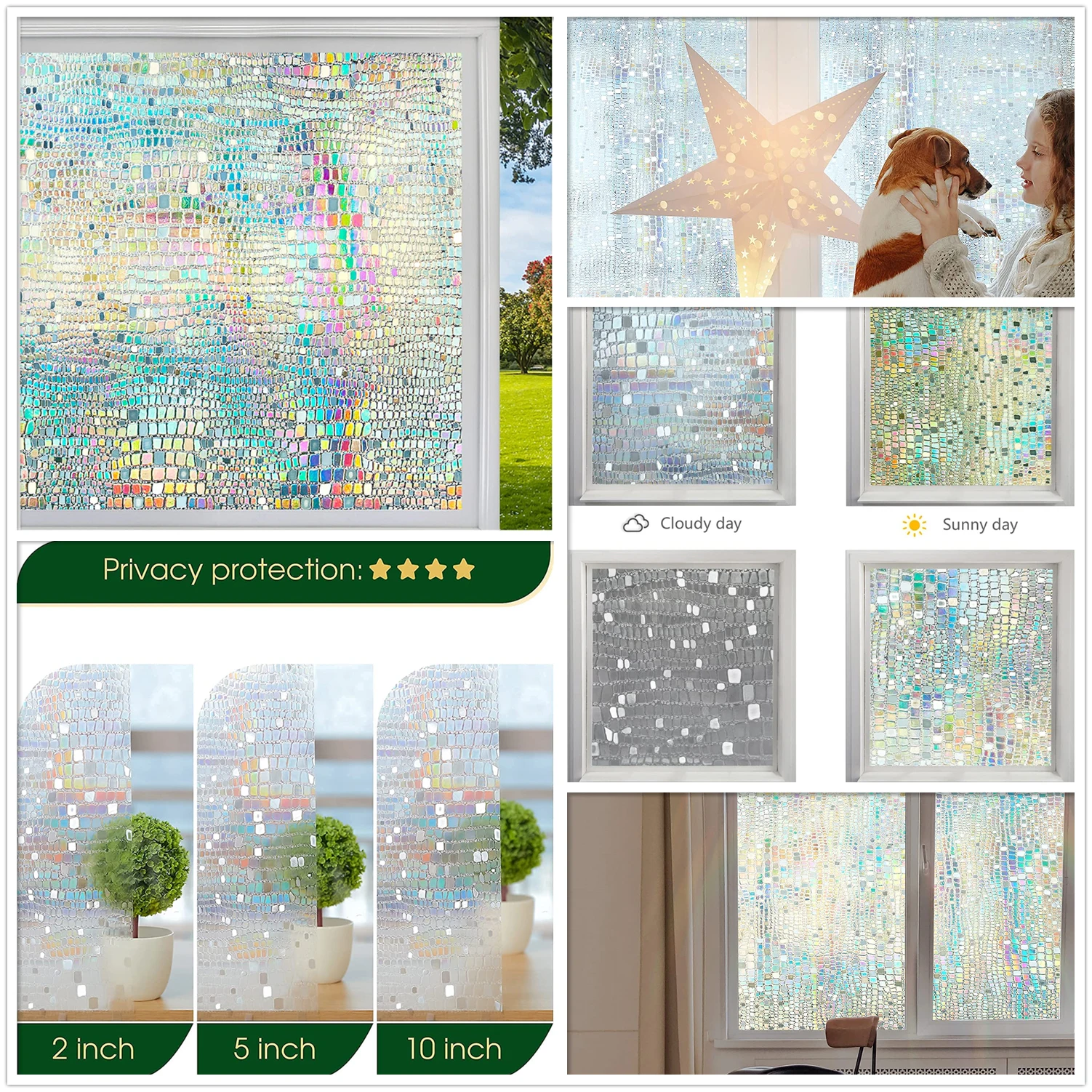 Rainbow Window Film prywatność ochrona UV witraż Vinyl do domu statyczne przylgnięcie samoprzylepne matowe dekoracyjne naklejki okienne 2 Rainbow Window Film prywatność ochrona UV witraż Vinyl do domu statyczne przylgnięcie samoprzylepne matowe dekoracyjne naklejki okienne 2