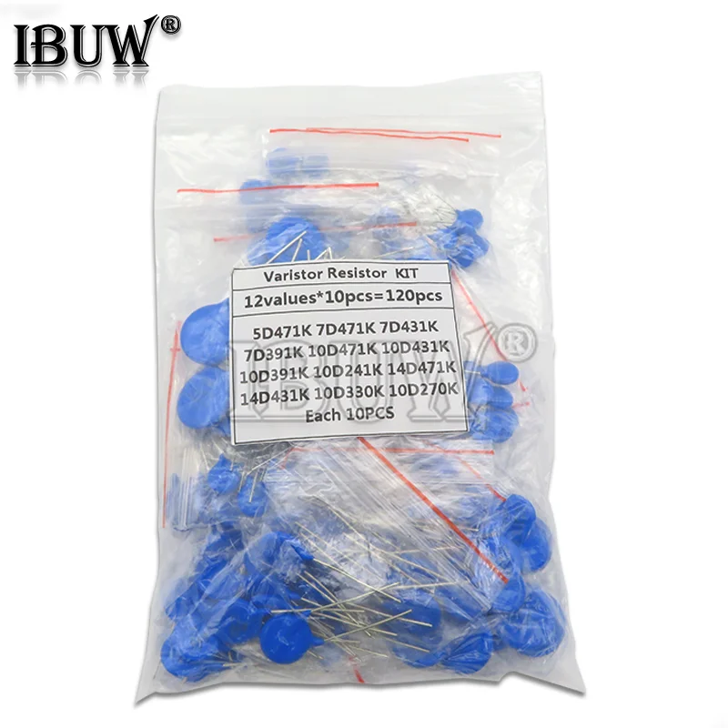 Варистор женский 100 шт. = 12 значений * 10 5D471K 7D471K 7D431K 7D391K 10D471K 10D431K 10D391K 14D471K 14D431K 10D241K