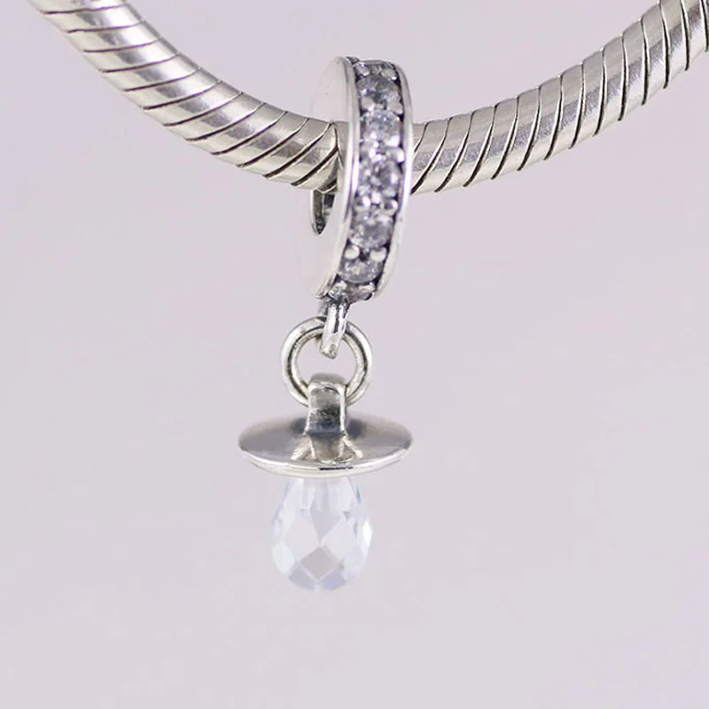 

High Quality S925 Sterling Silver Women Bracelet Bead Pacifier Dangle Charm DIY Jewelry Lady Girl Birthday Gift