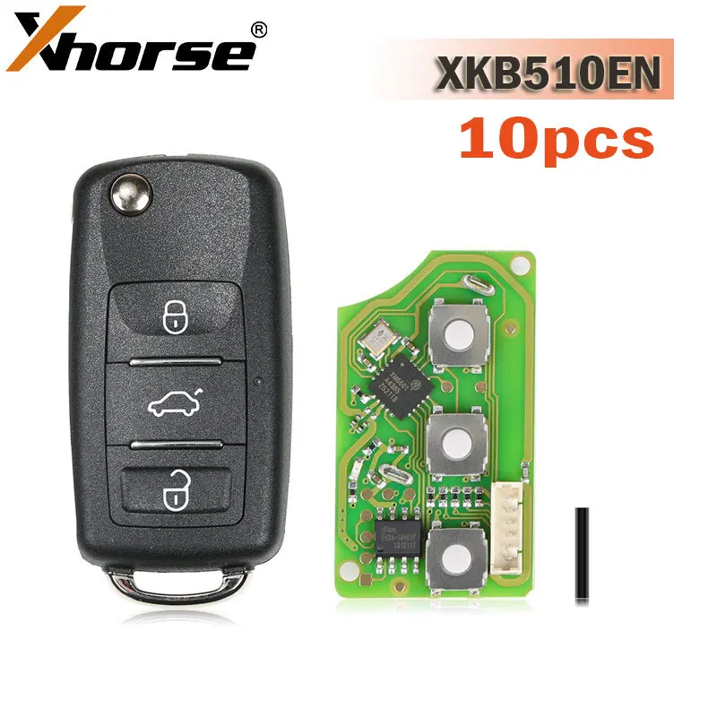 

Универсальный пульт дистанционного управления Xhorse XKB510EN, ключ с 3 кнопками, для VVDI2 VVDI MINI Key Tool, английская версия, 10 шт.