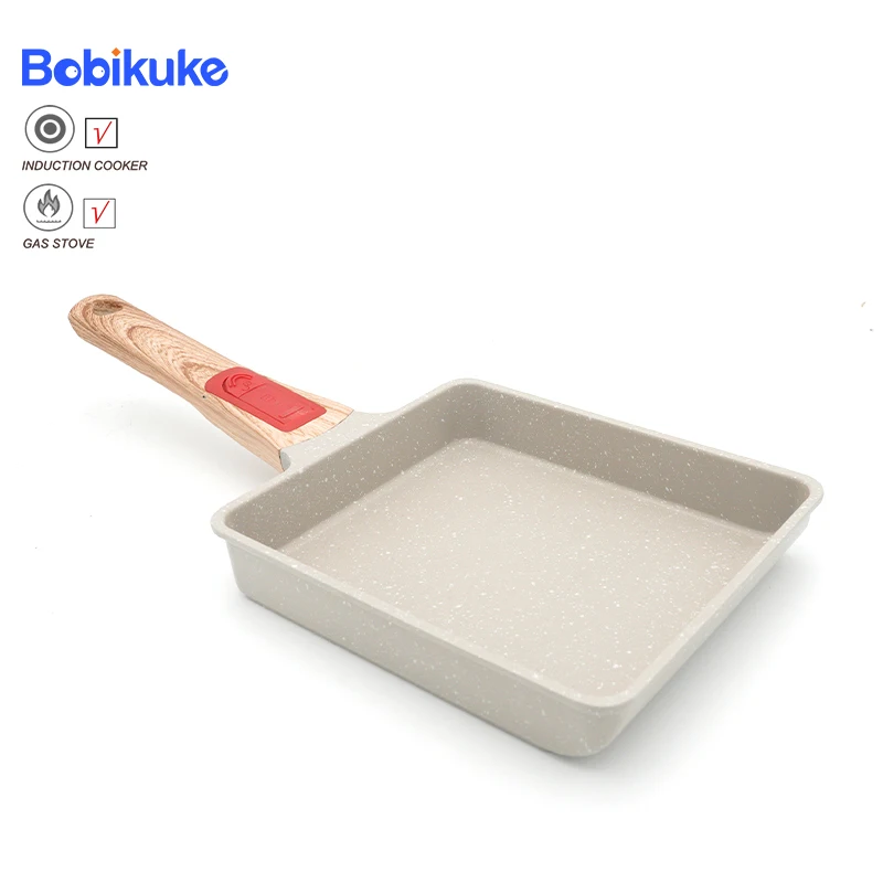 

Японская антипригарная сковорода BOBIKUKE, Tamagoyaki сковорода для яиц со съемной ручкой, посудомоечная машина, безопасная посуда
