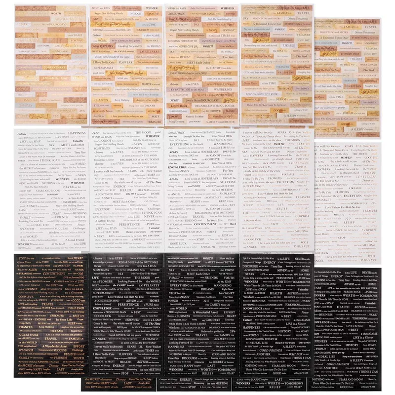 

BMDT-24 Pcs Vintage Scrapbook Letters Stickers Gilding Words Phrase Diary Travel Planner Decor Scrapbooking DIY Craft Sticker