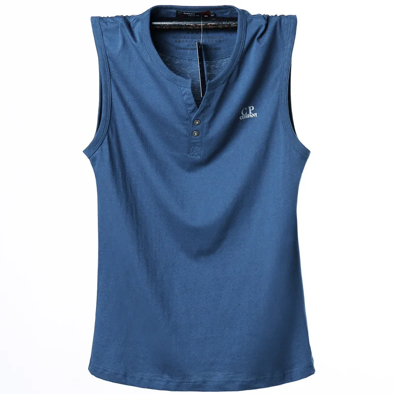 

2023 Summer Cotton Men's Plus Size Vest Breathable Exercise Sleeveless T-shirt