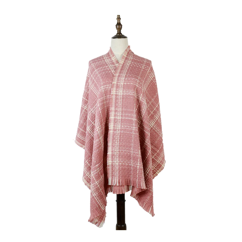 Женский клетчатый шарф зимняя шаль кашемировый акриловый плотного шелка